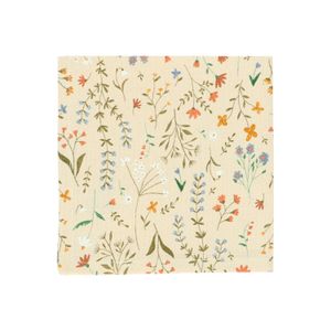 Serviette de table, coton bio, fleurs sauvages, 40 x 40 cm 