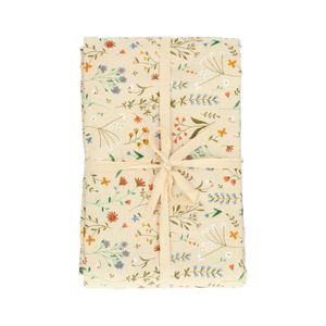 Organic cotton tablecloth with wildflower motif, 145 x 250 cm