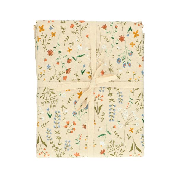 Organic cotton tablecloth with wildflower motif, Ø 180 cm