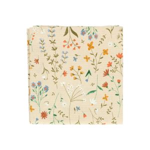 Organic cotton tea towel with wildflower motif, 50 x 70 cm