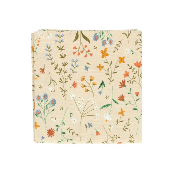 Organic cotton tea towel with wildflower motif, 50 x 70 cm