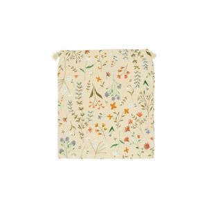 Organic cotton gift bag with a wildflower motif, 19 x 22 cm