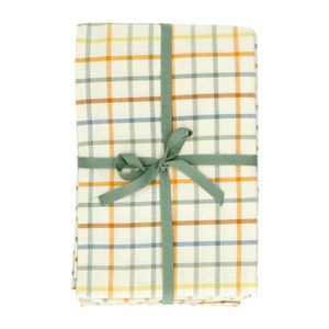 Organic cotton tablecloth with a bright check, 145 x 180 cm