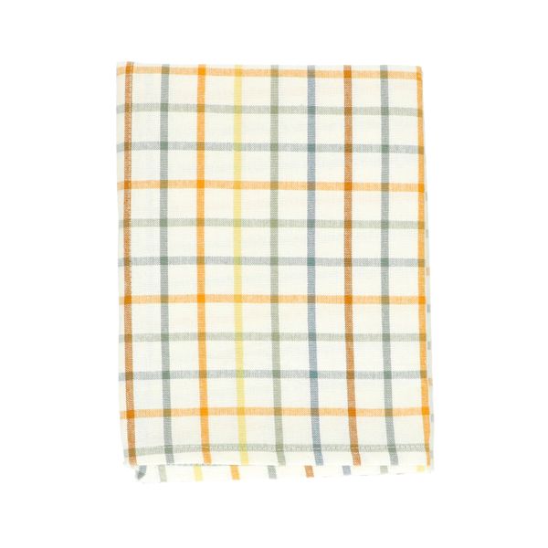 Organic cotton table runner with a bright check, 50 x 145 cm