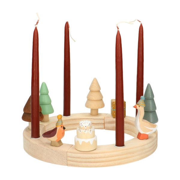 Insertables for our ring-shaped wooden annual ring advent ring, party!, wood, set of 4