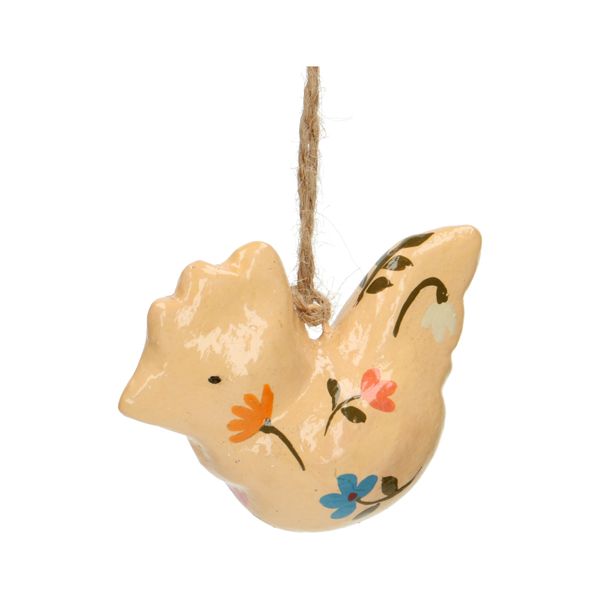 Paper mâché chicken-shaped Easter ornament