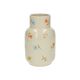 Earthenware vase with flowers, 15.5 x 9 cm