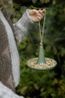 Large, green porcelain, birdfeeder