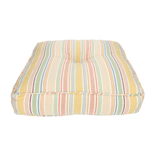 Organic cotton seat cushion, various coloured stripes, 50 x 50 cm