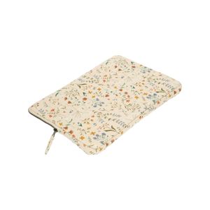 Cotton laptop cover with meadow flower motif, 13 inch