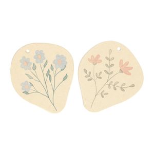 Gift labels, flower motif