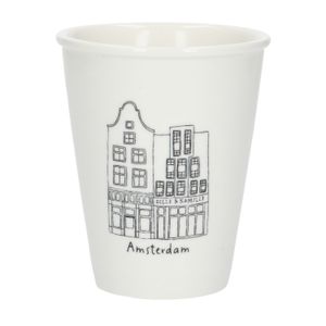 Mug facade, Amsterdam Nieuwendijk, porcelain, 200 ml