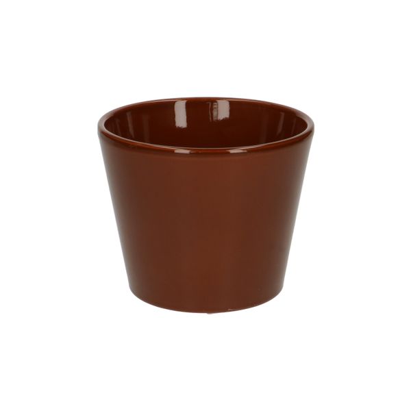 Cognac brown, earthenware flower pot, Ø 12 cm