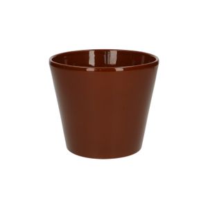 Cognac brown, earthenware flower pot, Ø 15,5 cm