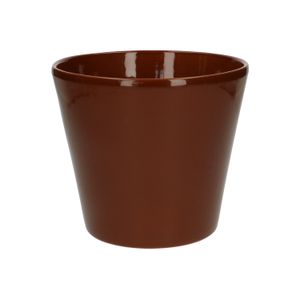 Cache-pot, céramique, cognac, Ø 17,5 cm