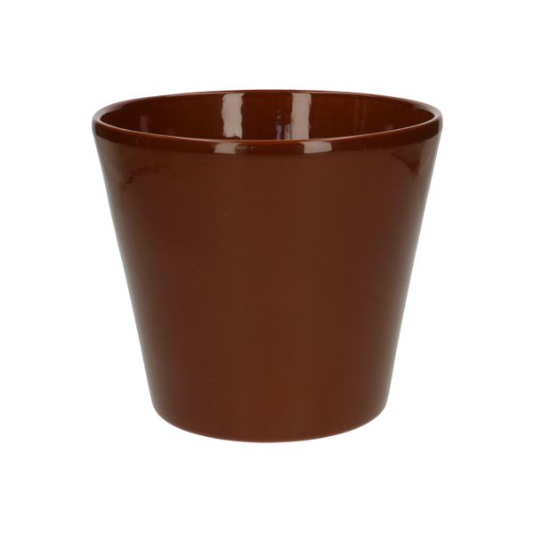 Cache-pot, céramique, cognac, Ø 17,5 cm