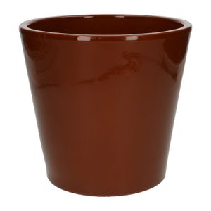 Cache-pot, céramique, cognac, Ø 20 cm