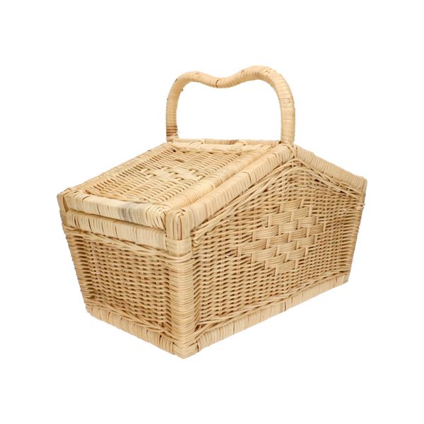 Straight rattan picnic hamper