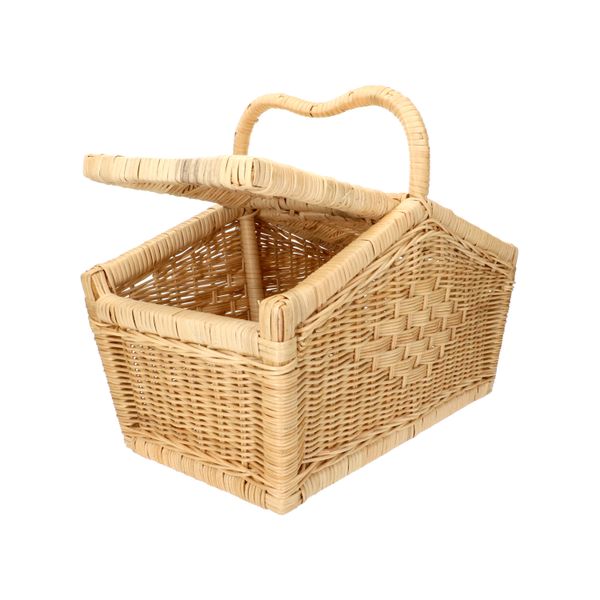 Straight rattan picnic hamper