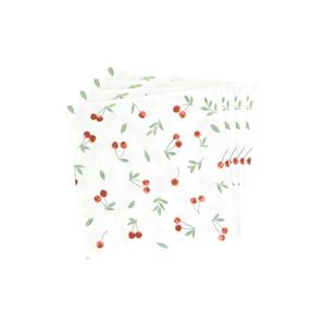 Paper napkins with cherry motif, 33 x 33 cm
