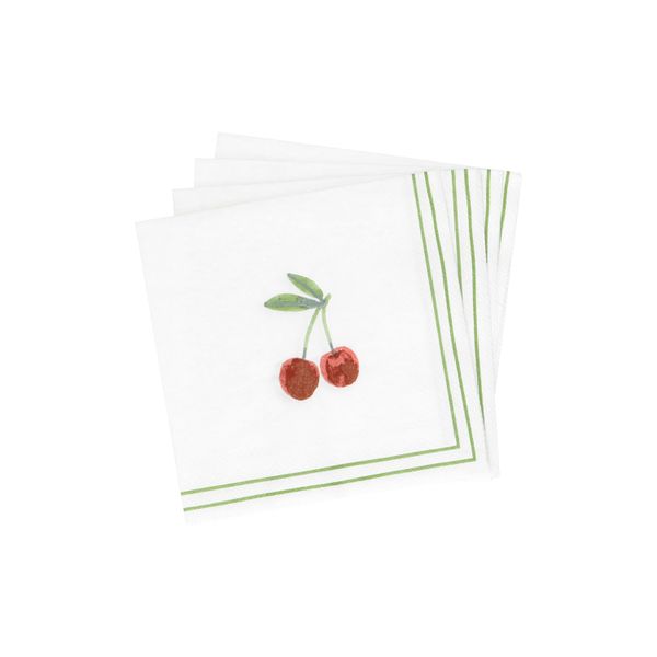 Napkins, paper, cherries, 25 x 25 cm, pack of 20