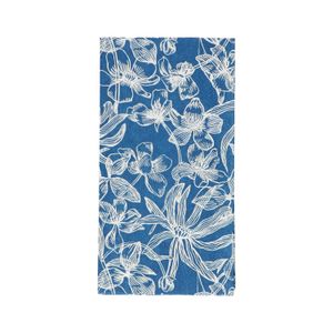 Serviettes de table à imprimé de fleurs bleues, papier, 42 x 33 cm