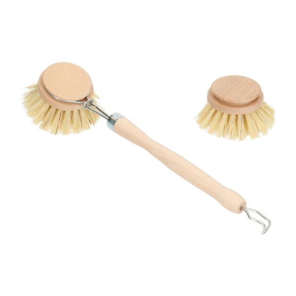 Beechwood and tampico washing-up brush replacement head