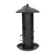 Black metal bird feeder silo