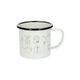 Enamel mug with handle and Dille & Kamille icons, Ø 8 cm