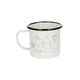 Enamel mug with handle and Dille & Kamille icons, Ø 8 cm