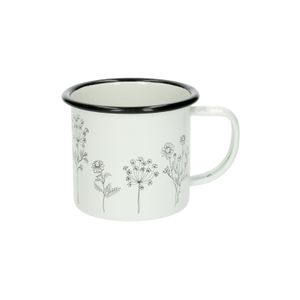 Enamel mug with handle and Dille & Kamille icons, 300 ml