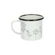 Enamel mug with handle and Dille & Kamille icons, Ø 8 cm