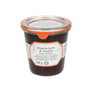 Confiture, cerises noires/vanille, 320 gram