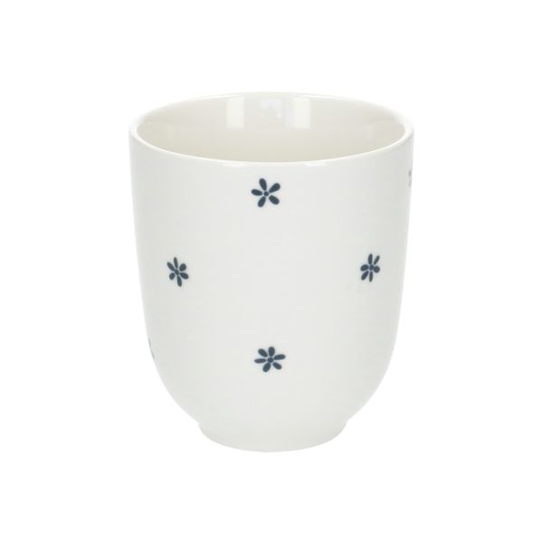 Beker met bloemetjes, organisch, porselein,Ø 7,6 cm