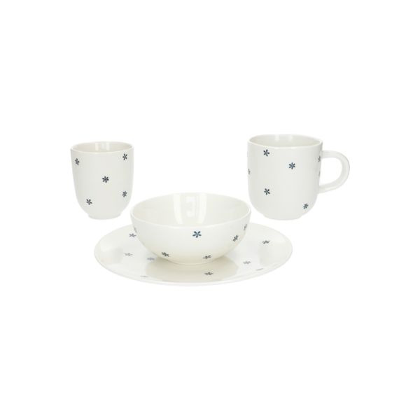 Organic, porcelain mug with flower motif, Ø 7.6 cm