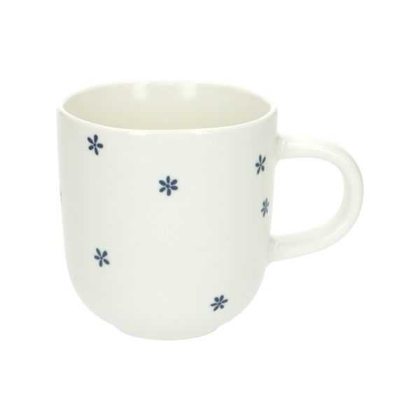 Organic, porcelain tea mug with flower motif, Ø 9 cm