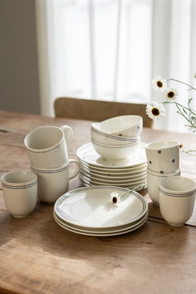 Mug à thé, fleurs, naturel, porcelaine, Ø 9 cm