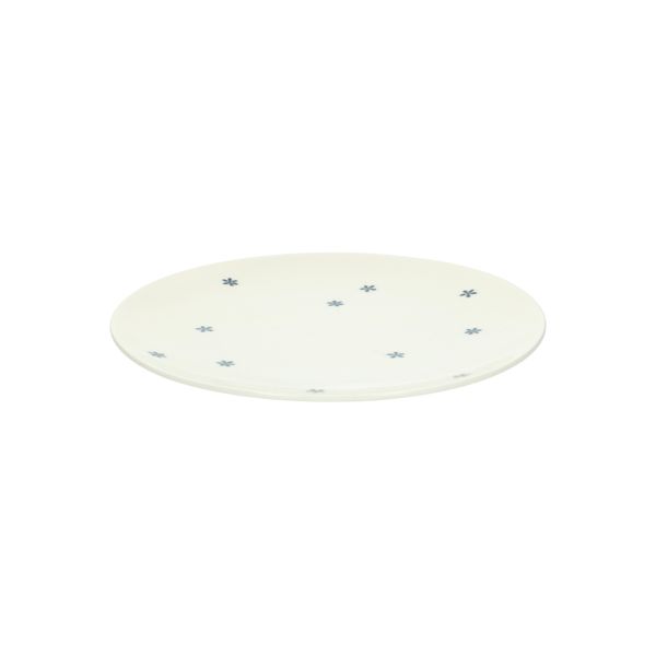 Organic, porcelain breakfast plate with flower motif, Ø 20 cm