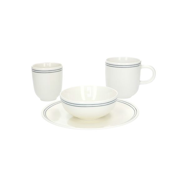 Organic, porcelain, blue-striped tea mug, Ø 9 cm
