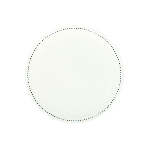 Organic, porcelain breakfast plate with blue spots, Ø 20 cm