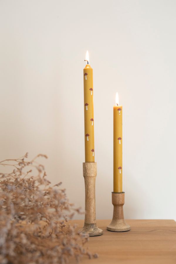 Large Mango Wood Candleholder 3