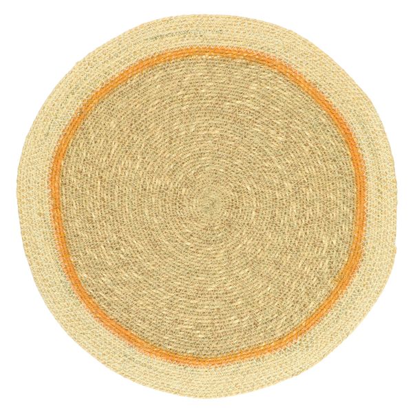Image of Placemat rond, zeegras, naturel/geel,Ø 38 cm