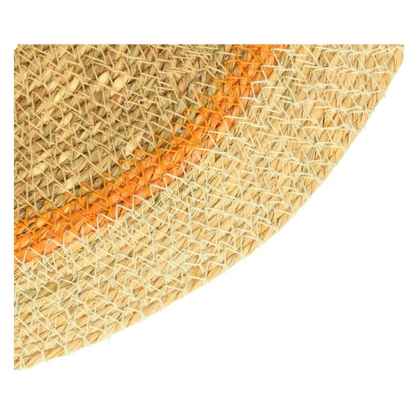 Placemat round, sea grass, natural/yellow, Ø 38 cm