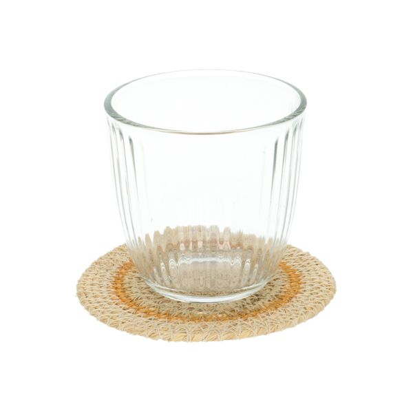 Untersetzer rund, Seegras, gelb, Ø 11 cm, 4er-Set