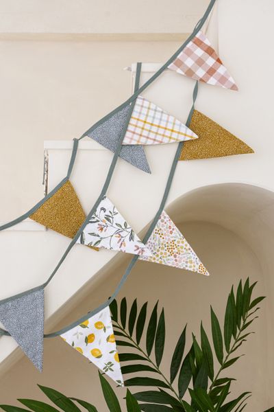 Flag garland, organic cotton, Dille& Kamille prints, 6 m