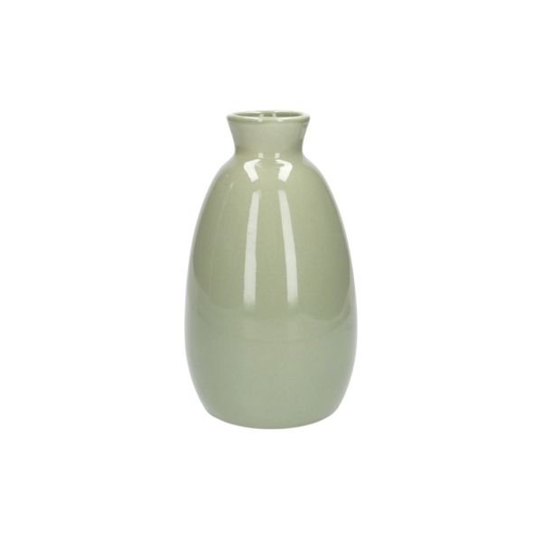 Vaas, porselein, lichtgroen, 12 x 20 cm