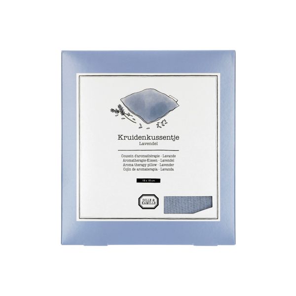 Kruidenkussentje lavendel, GOTS bio-katoen, 18 x 18 cm