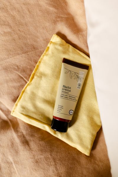 Kruidenkussentje gember & tijm, GOTS bio-katoen, 18 x 18 cm