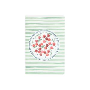 Exercise book, lineated, cherries on a plate, A5