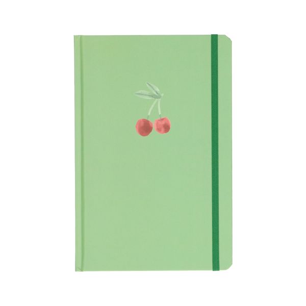 Notebook, hard cover, cherry motif, A5